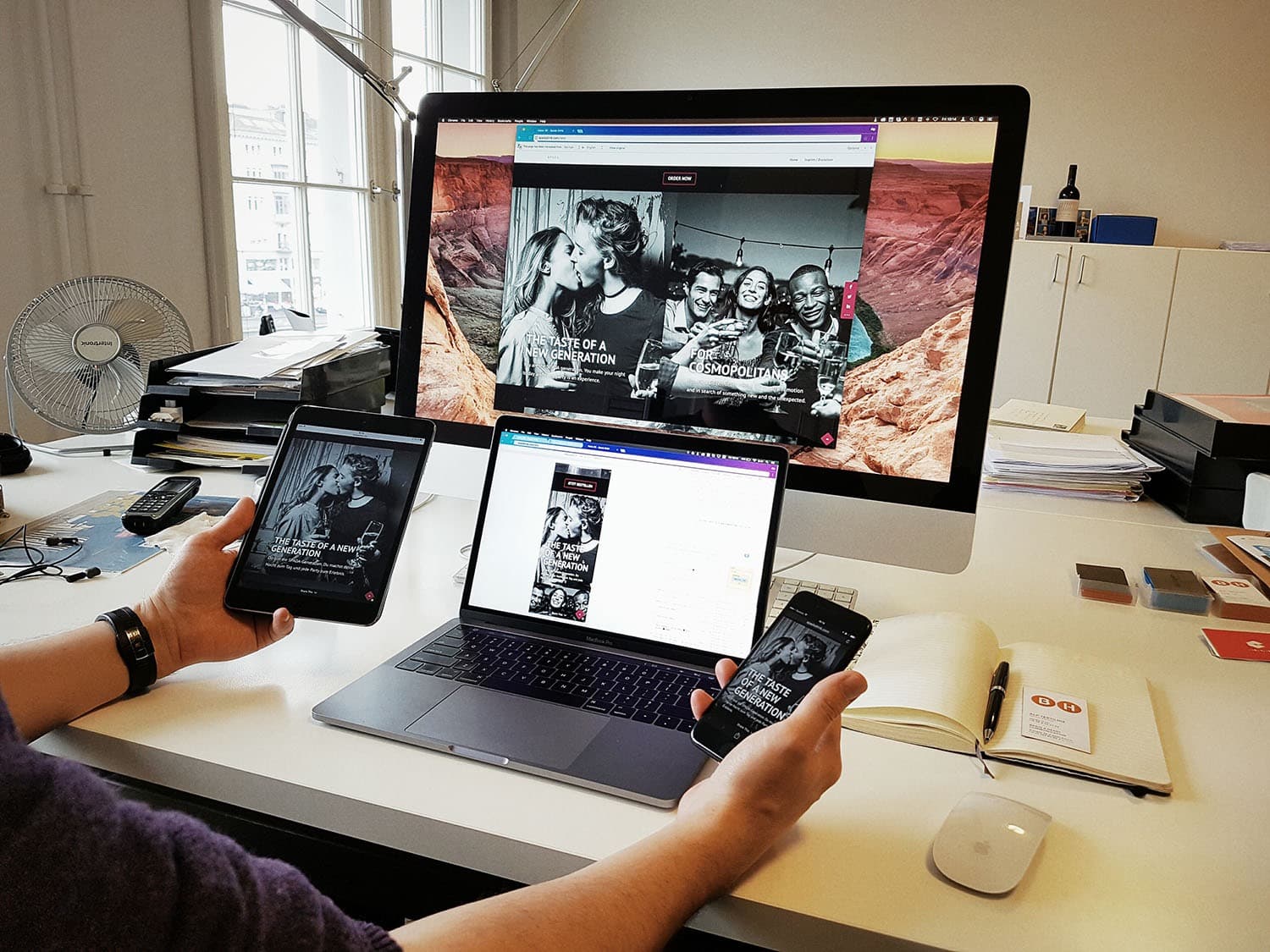 Responsive website design across desktop, tablet and phone